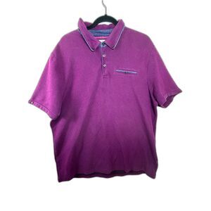 English Laundry Mens Polo XXL Purple Preppy Old Money Button Collar Pocket